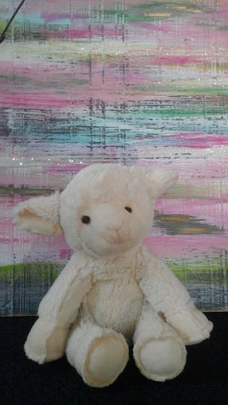Pier 1 Imports Cream Lamb Sheep Plush Seamed Stuffed Animal 8 " Baby Soft Toy
