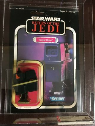 Vintage Star Wars Power Droid 77 Back Afa 75 Bubble And Figure 85 Rotj Kenner