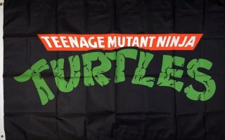 Teenage Mutant Ninja Turtles Black Flag 3x5 Ft Banner Classic Retro Logo Cartoon