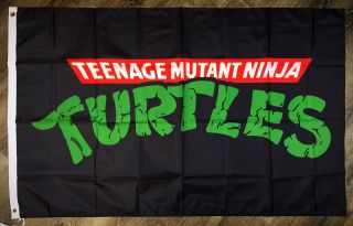 Teenage Mutant Ninja Turtles Black Flag 3x5 ft Banner Classic Retro Logo Cartoon 2