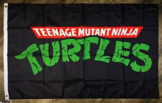 Teenage Mutant Ninja Turtles Black Flag 3x5 ft Banner Classic Retro Logo Cartoon 3