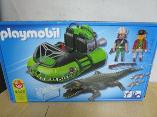 Playmobil 4446 Alligator Hover Craft Hunter Playset With Box