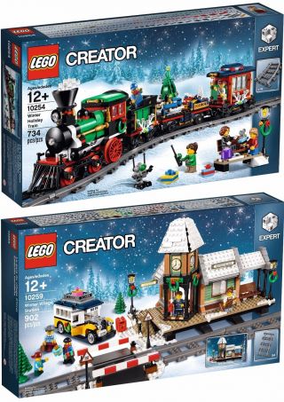 Lego - Winter Holiday Train 10254 And Winter Village Station 10259 -