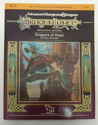 1984 Dl3 9131 Dragons Of Hope Module Advanced Dungeons & Dragons Vtg Tsr A D&d