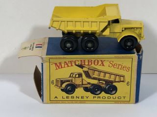 A Moko Lesney “matchbox” Series No.  6 Quarry Truck Vintage Yellow -