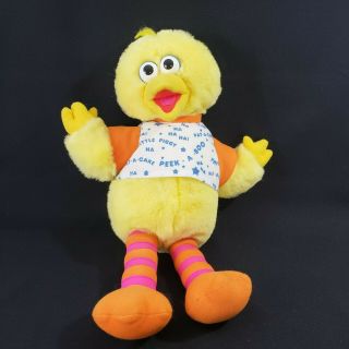 Sesame Street Peek A Boo Playtime Big Bird Talking Stuffed Plush Vtg Toy 17”