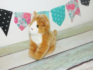 Toys R Us Orange Tabby Kitty Cat Amber Eyes Plush Stuffed Animal Alley Toy 9 "