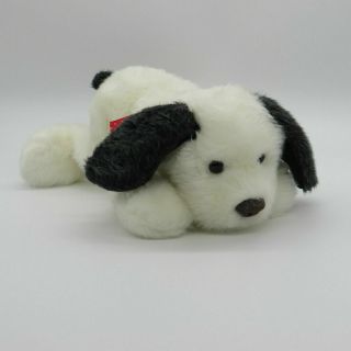 Gund Mooch White & Black Mutt Puppy Dog 9 " With Red Bow