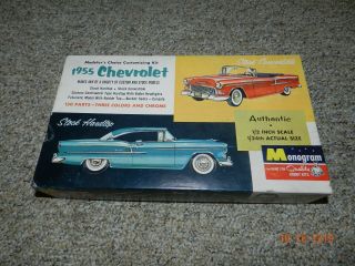 Vintage 1963 Monogram 1955 Chevrolet.  Box And A Few Parts Not Complete