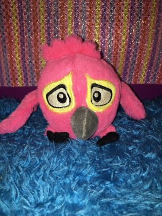 Vgcu - Htf - Rare - Angry Birds Rio Plush Caged Pink Baby Bird 5” X 4” W/ Sound
