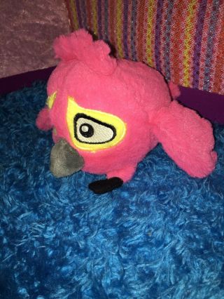 VGCU - HTF - RARE - Angry Birds RIO Plush Caged Pink Baby Bird 5” x 4” w/ SOUND 2