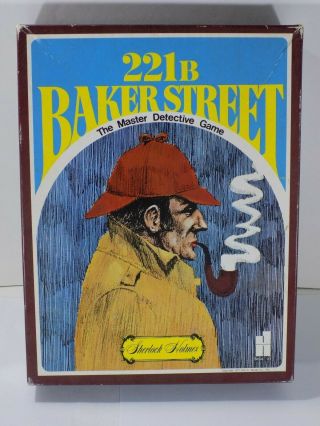 Vintage 221 B Baker Street Master Detective Game 1977 Rare Old Sherlock Holmes