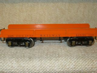 Ives Standard Gauge 196 High Side Flat Car Restored In Orange