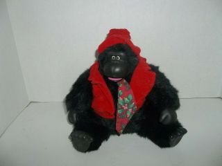 Blues Gorilla Singing Plush Ape Monkey 90s Stuffed Toy Christmas Suit Santa Song