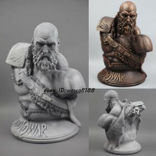 High - Quality 1/3 Scale God Of War Kratos Bust Model Resin Statue Garage Kit