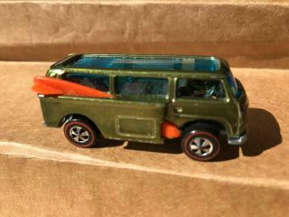 Beach Bomb Vw Van Olive Redline Hot Wheels Car Vintage Die Cast Mattel Old Toy
