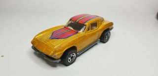 HOT WHEELS Mattel Vintage BW Blackwall Hirakers SPLIT WINDOW ' 63 Corvette Gold 2