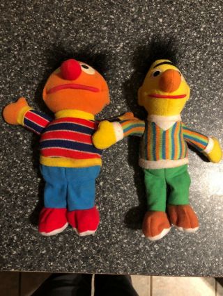 Bert And Ernie Sesame Street Beans 8” Plush Tyco Toys Without Tags 1997 Tyco