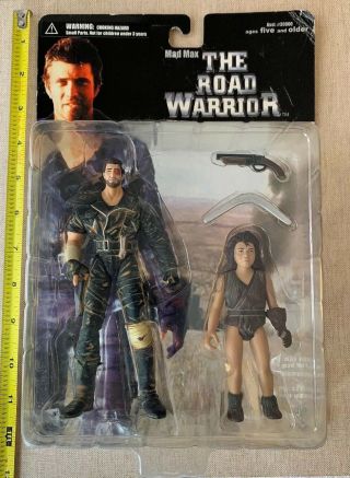 2000 Mad Max The Road Warrior W/ Boy 6” Action Figure N2 Toys Nib Gun Boomerang