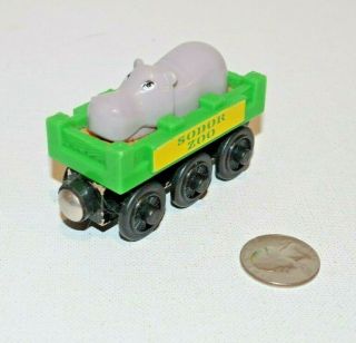 Thomas & Friends Wooden Railway Train Tank Engine Green Sodor Zoo Hippo Car Guc