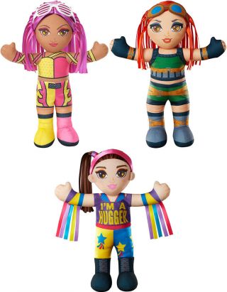 Wwe Tag Team Buddies 14 " Plush Dolls - Set Of 3 (becky,  Bayley & Sasha)