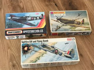 Matchbox & Frog 1/72 Supermarine Spitfire Kits X 3,  Various.
