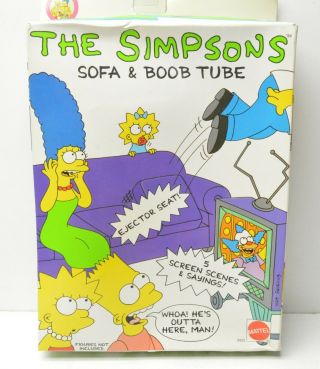The Simpsons Sofa And Boob Tube Mattel 1990 Vintage Box