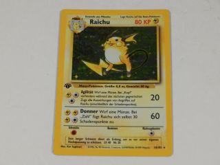 Pokemon German Raichu Holo Rare 1st Edition 14/102 Look At All The Pics