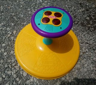 Playskool Sit And Spin Yellow Purple Lights Music Sounds Spins Fast 1973 Tonka