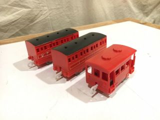 Set Of 3 Red Express Coaches T9056 For Thomas And Friends Trackmaster