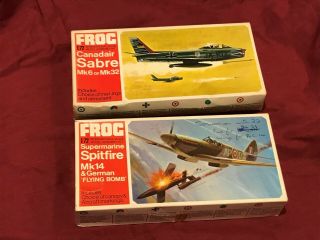 Frog 1/72 Canadair Sabre & Spitfire Mk.  Xiv & V - 1 Flying Bomb.