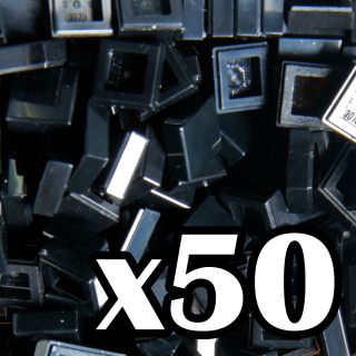 Lego - Tiles - 1 X 1 - Black Tile X 50 - Smooth Flat Tiled 1x1