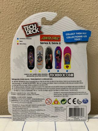 2018 Tech Deck SANTA CRUZ Skateboards Fingerboard Sticker Series 8 2