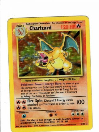 Pokemon Charizard 4/102 X1 Base Set