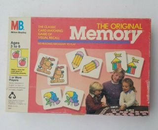 1986 Memory Game Milton Bradley The Memory Vintage Preschool Matching