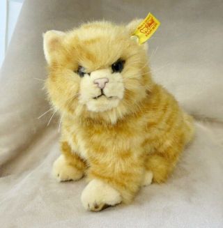 Steiff Whiskas Orange Kitty Cat Tabby Tiger Plush 074929