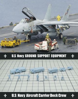 1/144 Resin Kits U.  S.  Navy Ground Support Equipment,  Aircraft Carrier Deck Crew