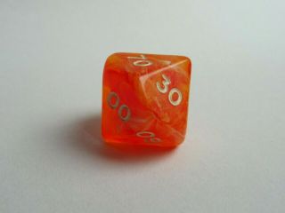 1 Extremely Rare Out Of Print (oop) Chessex Rainbow Amber Die / Dice (d) Rpg