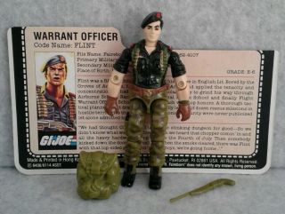Gi Joe Flint Warrant Officer Figure 1985 Hasbro Complete W/ Peach File Card Arah