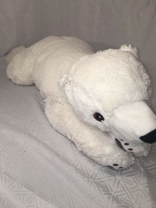 Vguc - 31 " Ikea Snuttig Plush White Polar Bear Stuffed Floor Pillow Soft