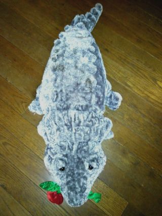 Dandee Collectors Choice Plush Grey Alligator With Rose Over 40 Inches Long