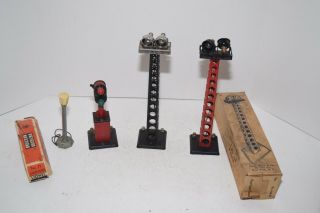 Vintage Set Of 4 Marx/lionel O Gauge Train Light Accessories