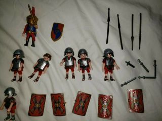 Playmobil 7 X Roman Army Soldiers Legionaries Figures 5393 And One Extra No Box