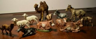 Miscellaneous Christmas Nativity Animals Set Of 12 Some Marked Italy Dog