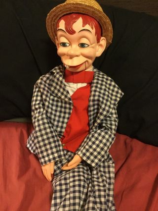 Vintage 30 Inch Mortimer Snerd Ventriloquist Doll W/ Straw Hat Conditi