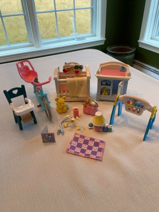 Fisher Price Loving Family Dollhouse Baby Furniture - Musical Crib & More