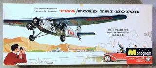 Monogram Approx 1/77 Twa Ford Tri - Motor Vintage Plastic Model Kit