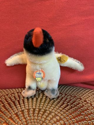 Vintage Steiff Peggy The Penguin 5” Inch Mohair Animal W/tag And Button