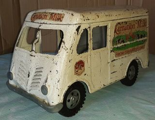 HTF VTG 1950 ' s Tonka Carnation Milk Delivery Truck Van Mound Metalcraft Sticker 3