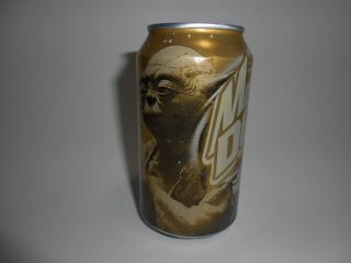Star Wars Hard To Find 1999 Gold Yoda Mountain Dew Soda Can Never Opened Empty